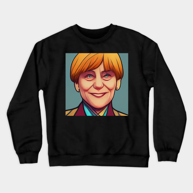Angela Merkel | Comics Style Crewneck Sweatshirt by ComicsFactory
